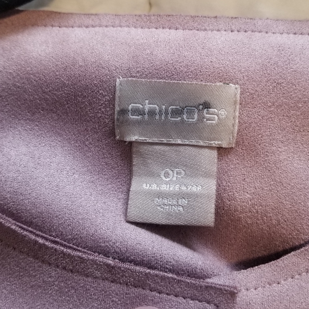 Chico's Purple Faux Suede Jacket Size 0P U.S. Size 4/6P - Picture 8 of 10